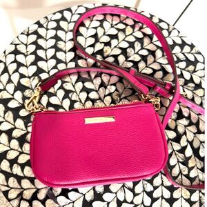 Anne Klein Hot Pink Pebbled Crossbody Bag - One Size 💖👜